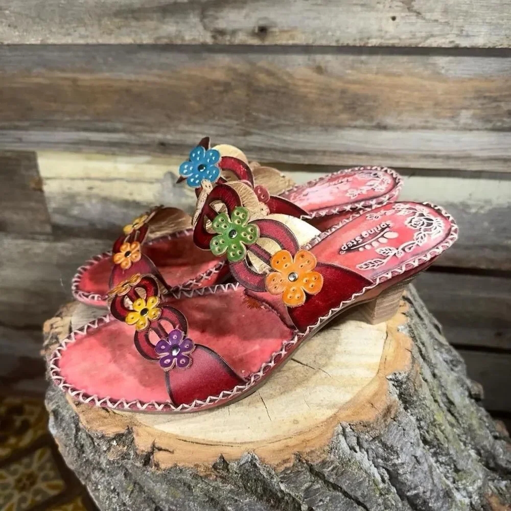 Spring-step Women's Red and Yellow  7.5